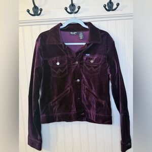 Wrangler Retro Purple Velvet Trucker Jacket M